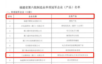 喜報｜三達(dá)膜榮獲“福建省制造業(yè)單項(xiàng)冠軍企業(yè)”